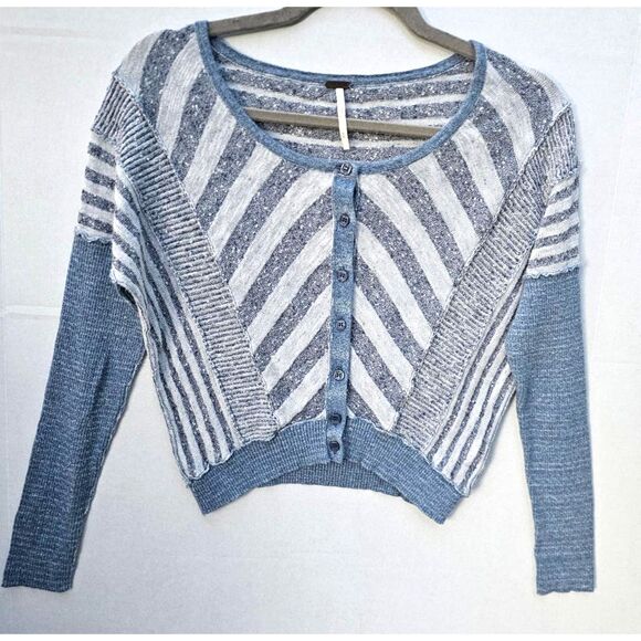 Free People Cropped Cardigan | Boho Patchwork Cottagecore | Women’s Medium - Picture 1 of 5